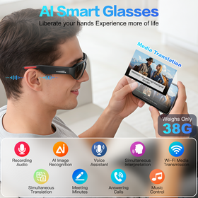 Factory Supplier Smart AI Translation Sunglasses Open Ear Real Time Transcription AI Chat Photo Translation Glasses For Travel Bus
