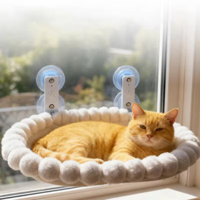 Cat Window Hammock with Strong Suction Cups Cozy Perch for Indoor Cats
