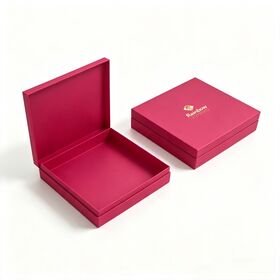 Custom Logo Luxury Rigid Hard Cardboard Paper Red Wedding Boxes for Guests Beautiful Packaging