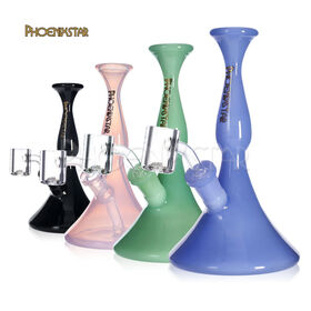 2026 Phoenixstar 7 Inch Colored Pyrex Glass Dab Rig with 14mm Quartz Banger
