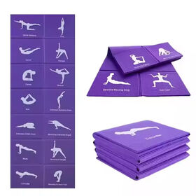 Foldable Print Pvc Yoga Mat Wholesale Manufacturer Custom Bulk Oem Travel Portable Space Saving Anti Tear Floor Fitness Exercise