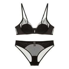 Sexy Lingerie Set, Push Up Bra, Brief, Microfibre, Mesh, Contrast Colour, Various Colours Available, New Designs, OEM, Wholesale