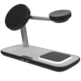 Logotipo personalizado 3 en 1 carga rápida auriculares de escritorio portátiles teléfono móvil 15w magnético cargador inalámbrico soporte para smartphone