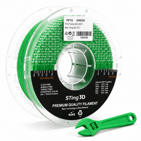 Filament Imprimante 3D Sting3D PETG 1.75mm 1KG Haute Ténacité Sans Enchevêtrement Sans Bouchage Haute Vitesse Scellé Sous Vide FDM