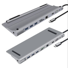 USB C Laptop Docking Station dual Monitor with 100W Power Adapter for Thunderbolt 4/3 Windows Mac, 100W