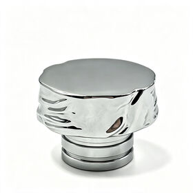 Glossy Ripple Pattern Chrome Metal Spirit Bottle Cap | Custom Plated Engraved Bottle Sealing Top