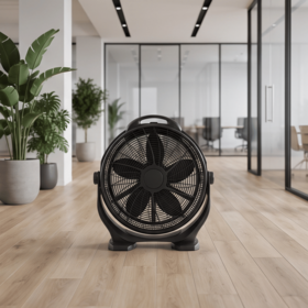 20 Inch Portable Plastic Box Fan with 5 Blades, Electric Floor Fan for Household and Office Use