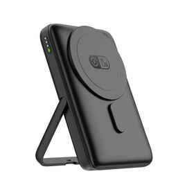 10000mAh Banque de Puissance Magnétique 15W Sans Fil Portable Banque de Puissance Mince Mini Banque de Puissance Avec Support Pliable PD Charge Rapide Logo Personnalisé