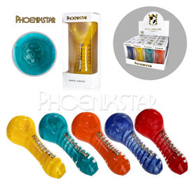 4'' Colorful Pyrex Glass Hand Pipe American Color Glass Spoon Pocket Pipe Phoenixstar 16PCS Gift Box Packing