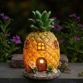BSCI Audited Factory Price High Quality Solar Light Pineapple Fairy House Outdoor Decoration