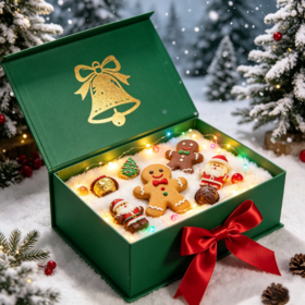 Boîtes à couvercle Kraft de Noël personnalisables avec revêtement anti-rayures pour ornement à la main et emballage de figurines