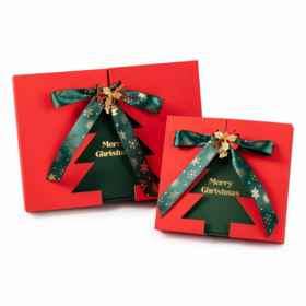 Populaire De Luxe Simple De Noël Créatif En Carton Recyclable De Noël Boîte Cadeau Conception Libre Personnalisable logo