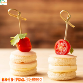 China Fabrik FSC-zertifizierte natürliche Bambus-Knoten-Spieße 70-150mm Einweg-Cocktail-Food-Picks