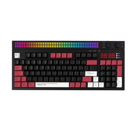 98% Tri-Mode Gaming Tastatur mit Sound-reaktiver Spektrum-LED-Leiste, RGB-Hintergrundbeleuchtung, Tastatur mit 26-Key Rollover für PC Gamer OEM