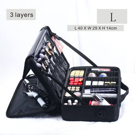 Trousse de Maquillage de Voyage, Grand Sac à Maquillage, Organisateur et Rangement Professionnel Portable pour Pinceaux de Maquillage