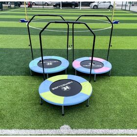 40 Inch Foldable Mini Trampoline, Compact Fitness Rebounder with Foam Handle, for Kids & Adults, Indoor & Garden Home Workout