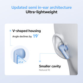 QCY B2B TWS ANC Wireless Bluetooth earphones 28dB Hybrid 13mm Dymanic with 6 Mics Al for Call Clarity 60ms Low Latency Support OEM