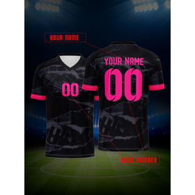 Factory Supplier Custom Sublimated Black Camo Pink Decoration Soccer Football Jersey For Team Training Competition