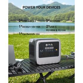 2000W LMFP Battery 1.1kwh Portable Power Station 400W PV in Solar generator 1.3h fast charge PD100W UPS Newsmy Factory OEM/ODM