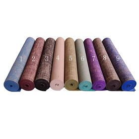 Wholesale OEM Thick Natural Jute Pvc Yoga Mat Custom Eco Friendly Plant Fiber Texture Non Slip Bulk Manufacturer Studio Exercise