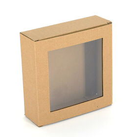 Boîte de fenêtre Kraft brun personnalisé Tuck Top carton avec affichage de la fenêtre PVC Eco matériel Premium finition emballage boîte-cadeau en gros