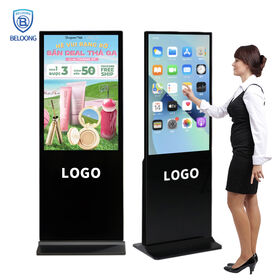 Wholesale 43/50/55/65inch Freestanding Mobile Slim Body LCD Digital Signage Kiosk Android OS Support Split Screen For Hospital