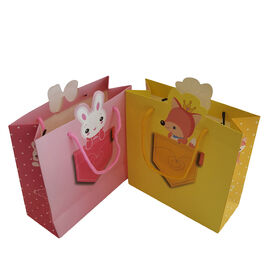 Children's Gift Bag Wholesale White Cardboard Paper Animal Gift Bags Packaging for Kids