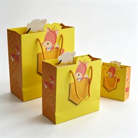 Sac Cadeau en Papier Mignon Cartoon Vente en Gros Protection Environnementale Sac fourre-tout en Carton Blanc Sac à Main Bonbons Fête