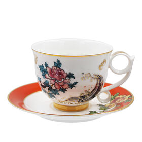 LFGB-zugelassenes Knochenporzellan-Tee-Tassen-und-Untertassen-Set - Nachhaltige Keramik-Kaffee- und Teetassen im eleganten, traditionellen Stil für Hauswerbung