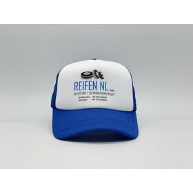 Custom Foam Mesh Trucker Hat Sublimation Printed Logo Baseball Cap Two Tone Blue White Promotional Trucker Cap For Business Advert