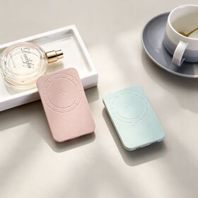 Flat Mag Safe Power Bank 5000mAh with Swivel Ring Stand 15W Wireless for Phone 12-15 series