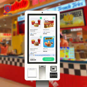 OEM Supplier 32 43 49 55 65 Inch self ordering kiosk screens integrated with pos self ordering kiosk print ticket for restaurant