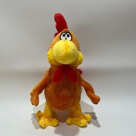 Yellow Long Haired Chicken Plush Toy with Neck-Pull Clucking Singing Dancing Funny Rooster Doll Interactive Stress Relief Toy