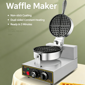 Wholesale Stainless Steel Commercial Round Waffle Maker for Snack Bar