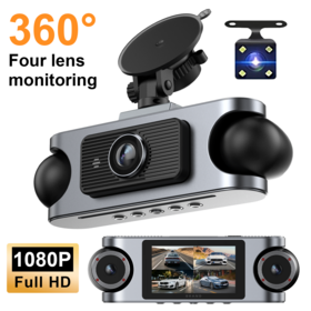 Private Patentierte 4-Kanal-Dashcam 1080P vorne, 480P Kabine und hinten, 3,16 Zoll IPS-Bildschirm, günstige Dashcam mit WIFI und G-Sensor, Auto-DVR
