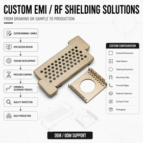 Couvercle de blindage métallique EMI RF estampé personnalisé pour PCB avec trous d'aération pour la fabrication OEM de composants électroniques