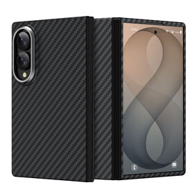 Memumi Aramid Fiber Magnetic Case for Samsung Z Fold 8, Compatible with Mag-Safe, Carbon Fiber Thin Phone Case, Black