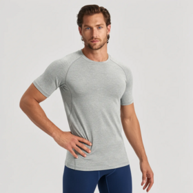 Men's gym workout clothes Soft Crew Neck Athletic Fit Casual Tees S-4XL Soft blend casual tee shirts with 4-way stretch
