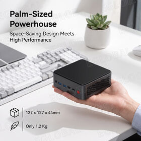 Mini PC Eglobal avec Processeur Intel Core i5 1235U 12ème Génération, 2xDDR4, M.2 NVME, Sortie Écran 4K HD+DP+Thunderbolt+Type-C, PC de Poche pour le Bureau