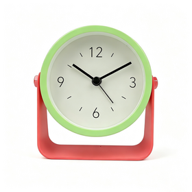Jam Meja Alarm Desain Color Block Fashion #22120 dengan Stand Putar, Dekorasi Rumah Modern Imut Serbaguna