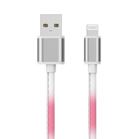OEM &amp; ODM MFi certifié lumière UV activé timide câble couleur photochromique USB A à la foudre câble de charge en aluminium Plug