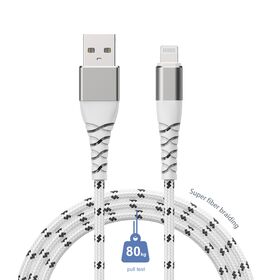 OEM &amp; ODM Heavy Duty USB A à la foudre tressé fil de charge plus de 60000 fois résistant à la flexion 80KG câble de charge pour iPhone