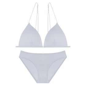 Bonded Underwear, Bra, Push Up Cups, Brief, Microfibre, Front Closure, Crossing Straps, Various Colours Available, Wholesale