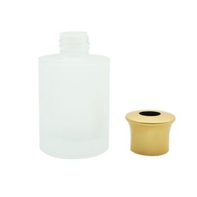Bouteille en verre dépoli transparent mini cylindrique de 110 ml en gros pour diffuseur de parfum d'ambiance à roseaux et désodorisant pour la maison, avec bouchon doré
