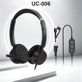 Kabelgebundenes Callcenter-Headset mit Noise-Cancelling-Mikrofon, drehbaren Ohrmuscheln, verstellbaren Bügelkopfhörern für Bürotelefone und Videokonferenzen