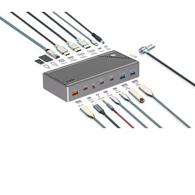 15-in-1 USB C Hub Dockingstation Multifunktionaler Typ C Hub mit Verriegelung zu HDTV Dual DP für MacBook Pro, iMac, iPad Pro