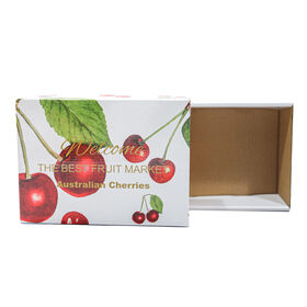 Personnalisé Feuille D'or Cerise Boîte Cadeau En Carton Ondulé Fruits Frais Boîte D'emballage Avec Logo Personnalisé