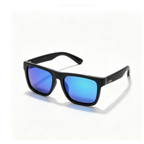 Wholesale Polarized Mirrored Lens Square Black Frame Sunglasses for Outdoor Beach Driving