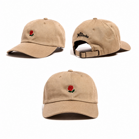 Wholesale Custom Rose Embroidered Baseball Caps | OEM ODM Washed Cotton Dad Hats | Factory Price Bulk Unisex Flower Sport Caps