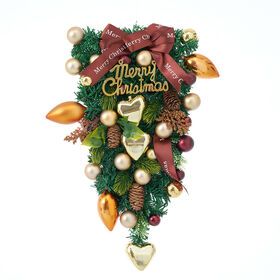 Mixed Ornament Artificial Christmas Swag for Wall Home Decoration, Christmas Wreath